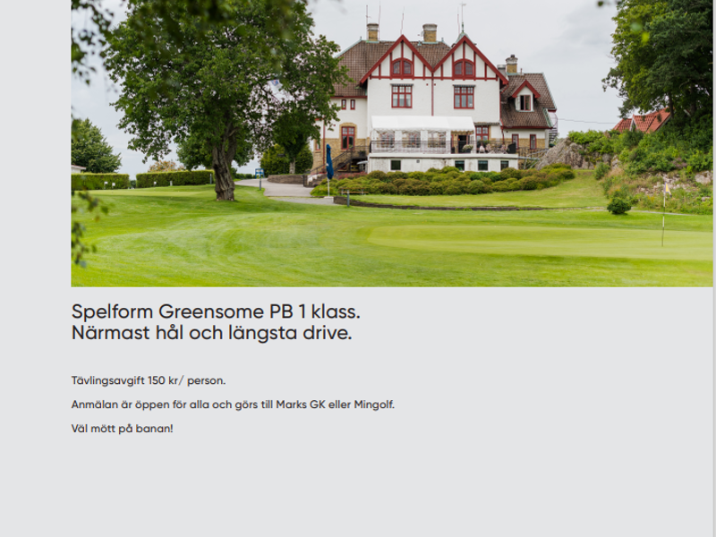 Svensk Fastighetsförmedling Greensome PB